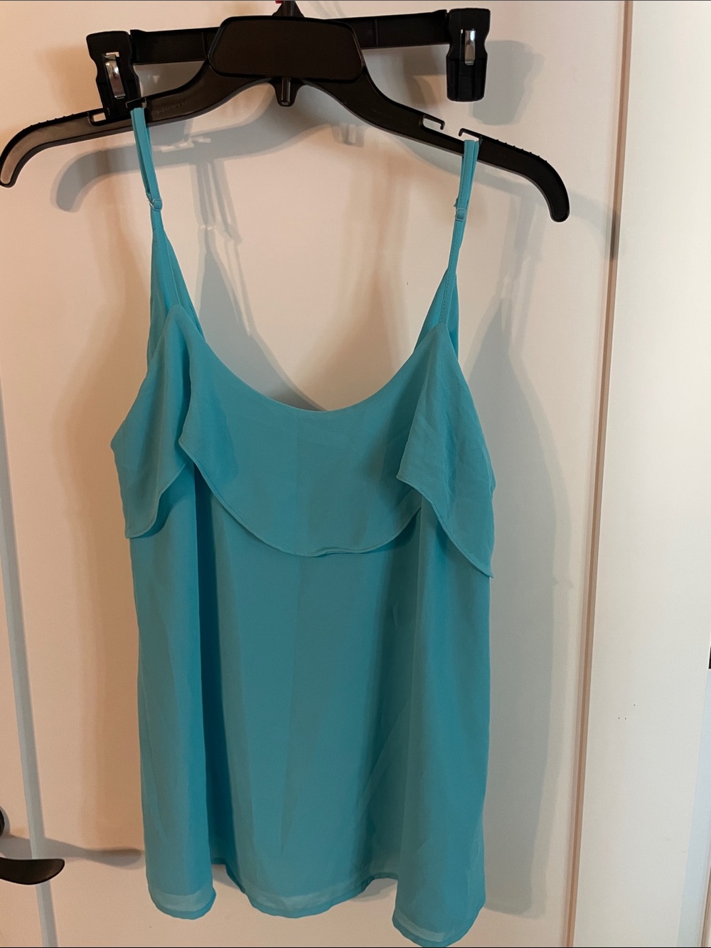 Naked Zebra Turquoise Ruffle-Front Camisole